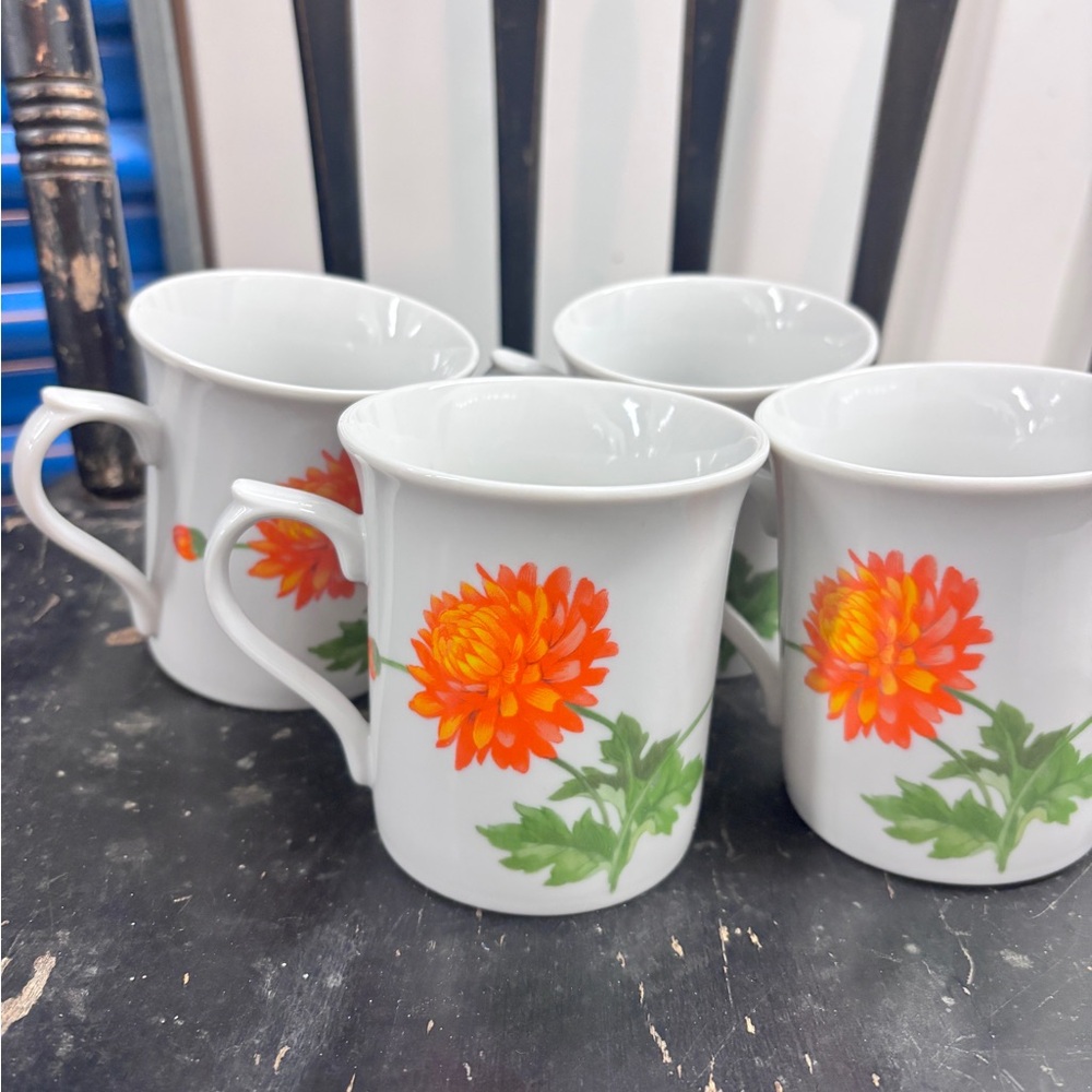 Vintage Tosacany Collection Fine China Chrysanthemum Tea/coffee Set - 4 - New